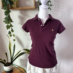 Ralph Lauren vintage Burgundy Rugby skull Polo Shirt